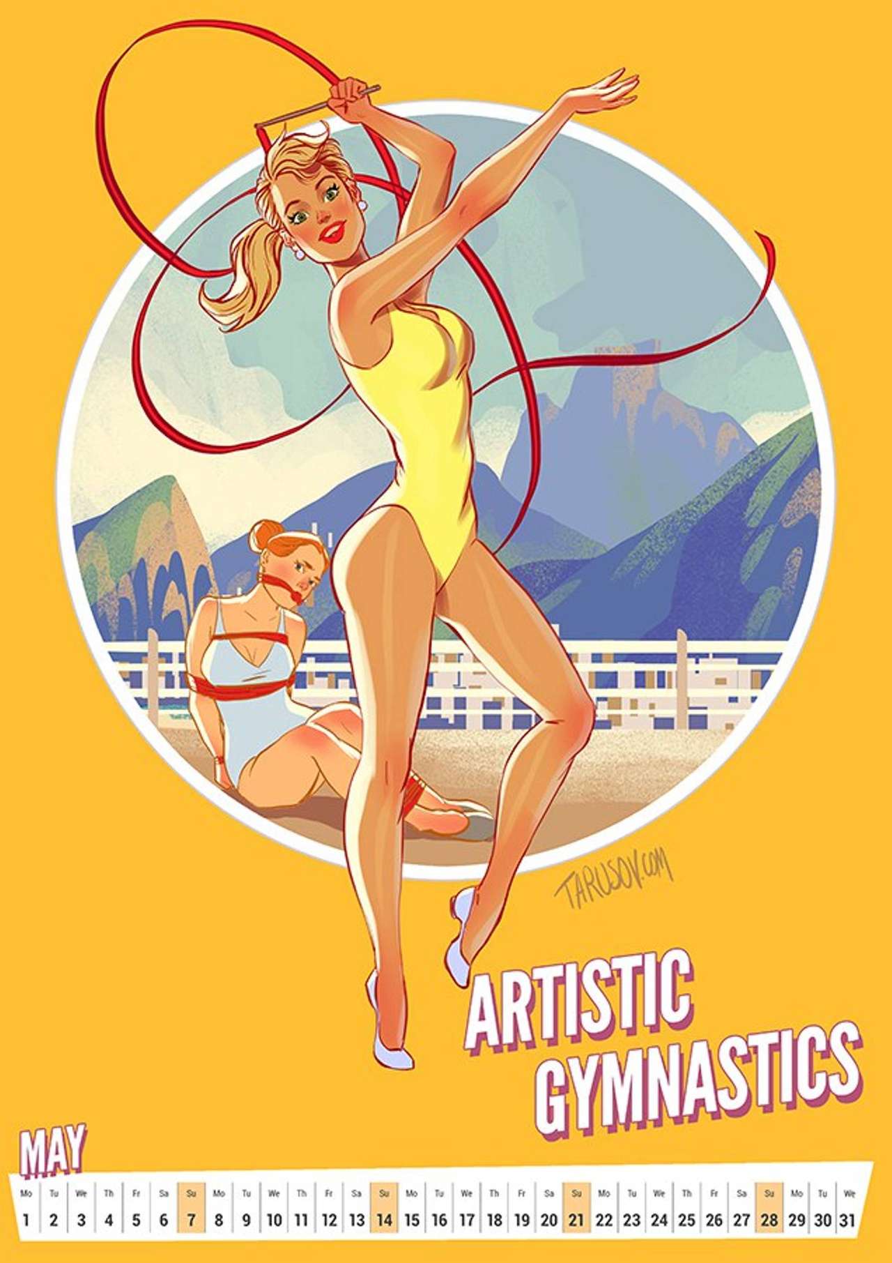 2017 Summer Olympic Pinup Calendar page 6 full