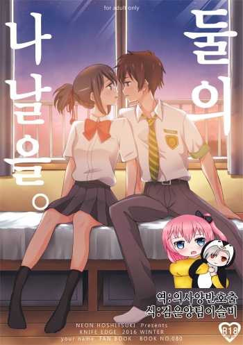 (C91) [KNIFE EDGE (Hoshitsuki Neon., Saki Urara)] Futari no Hibi o. | 둘의 나날을. (Kimi no Na wa.) [Korean] [의사양반호출] cover