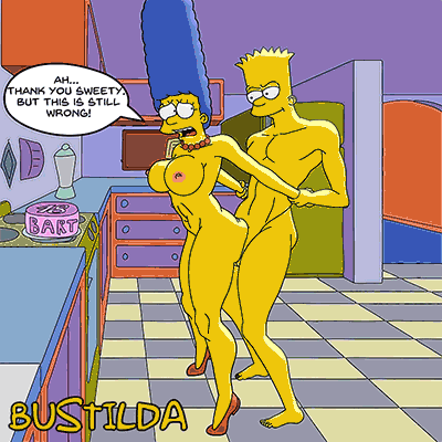 Bart and Marge Simpson celebrating his 18th birthday. page 2 full