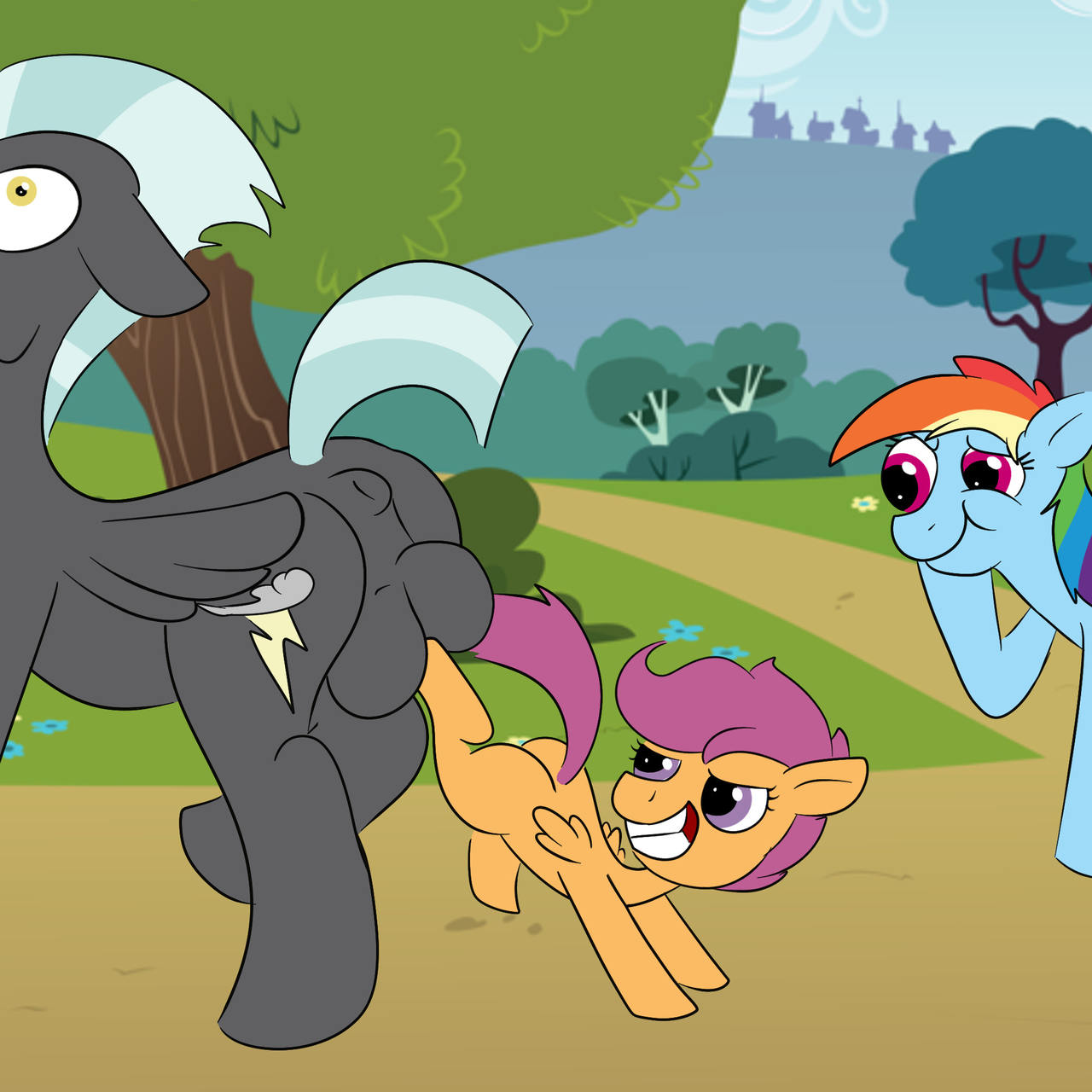 Cartoon Horses Nailing Eachother in the Nuts page 1 full