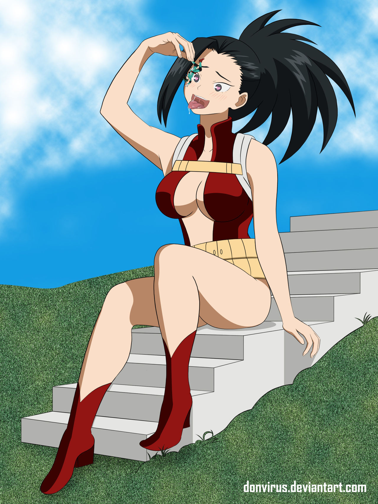 Momo savoring Deku page 1 full