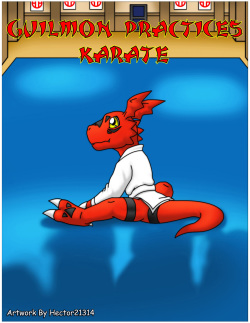 Guilmon Practices Karate