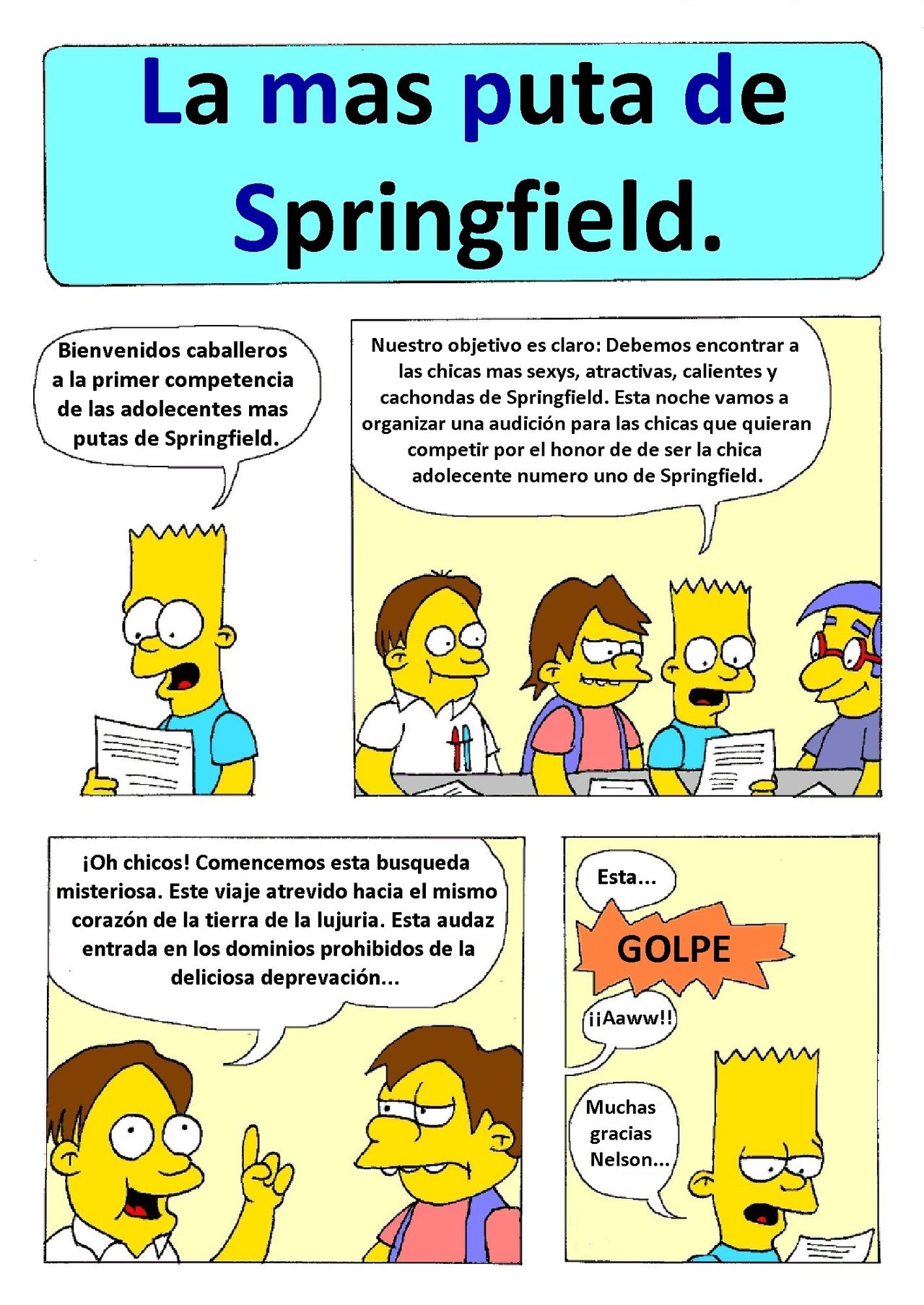 Comic xxx de "Los Simpsons" - La mas puta de Springfield page 1 full