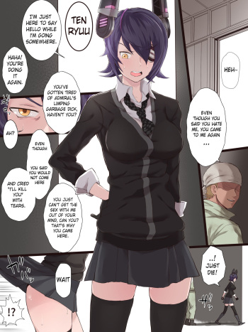 [Terasu] Teitoku ga Shiranai Tokoro de Yarichin Seibishi to no Uwaki Sex ni Dohamari Shita KanColle no Tenryuu | While admiral doesn't know it, Tenryuu is having NTR sex with an engineer. (Kantai Collection -Kancolle-) [English] cover