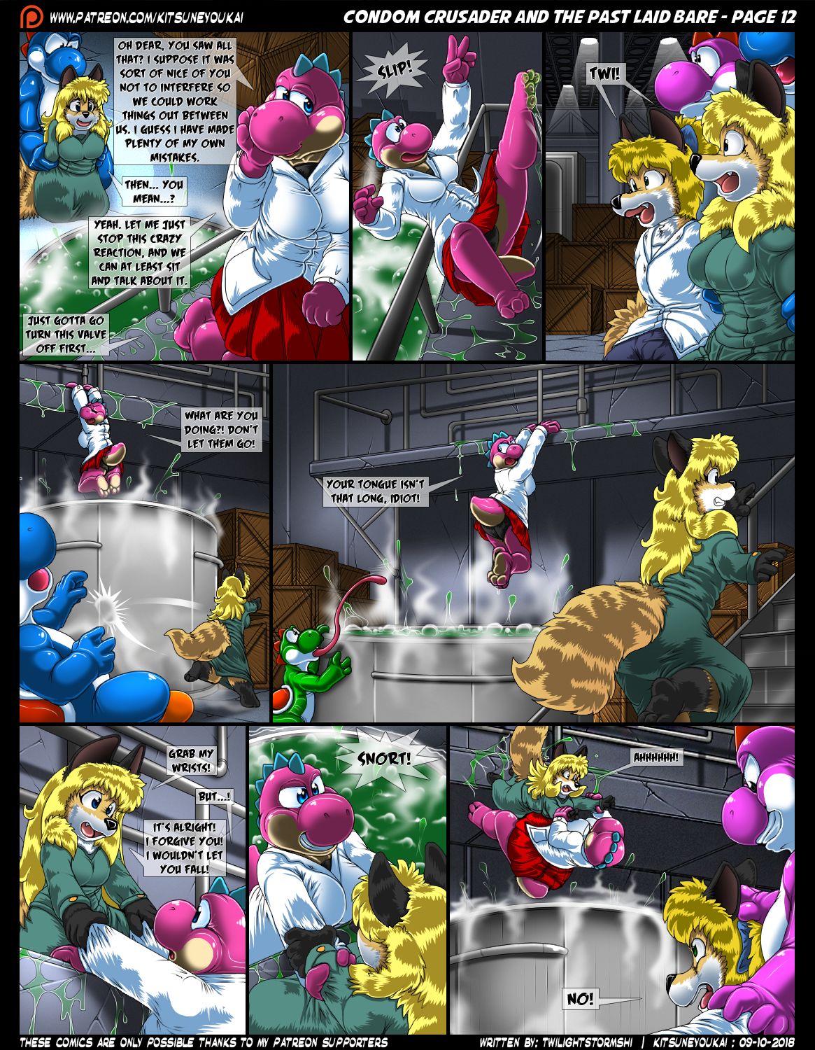 Condom Crusader and the Past Laid Bare + line art page 12 full