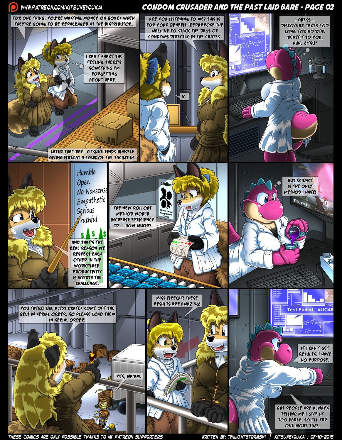 Condom Crusader and the Past Laid Bare + line art page 2 full