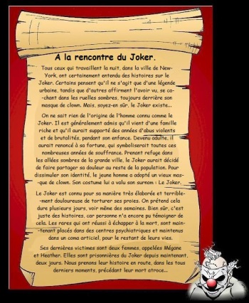 [Baccus] A la rencontre du Joker/ The Joker (french) cover