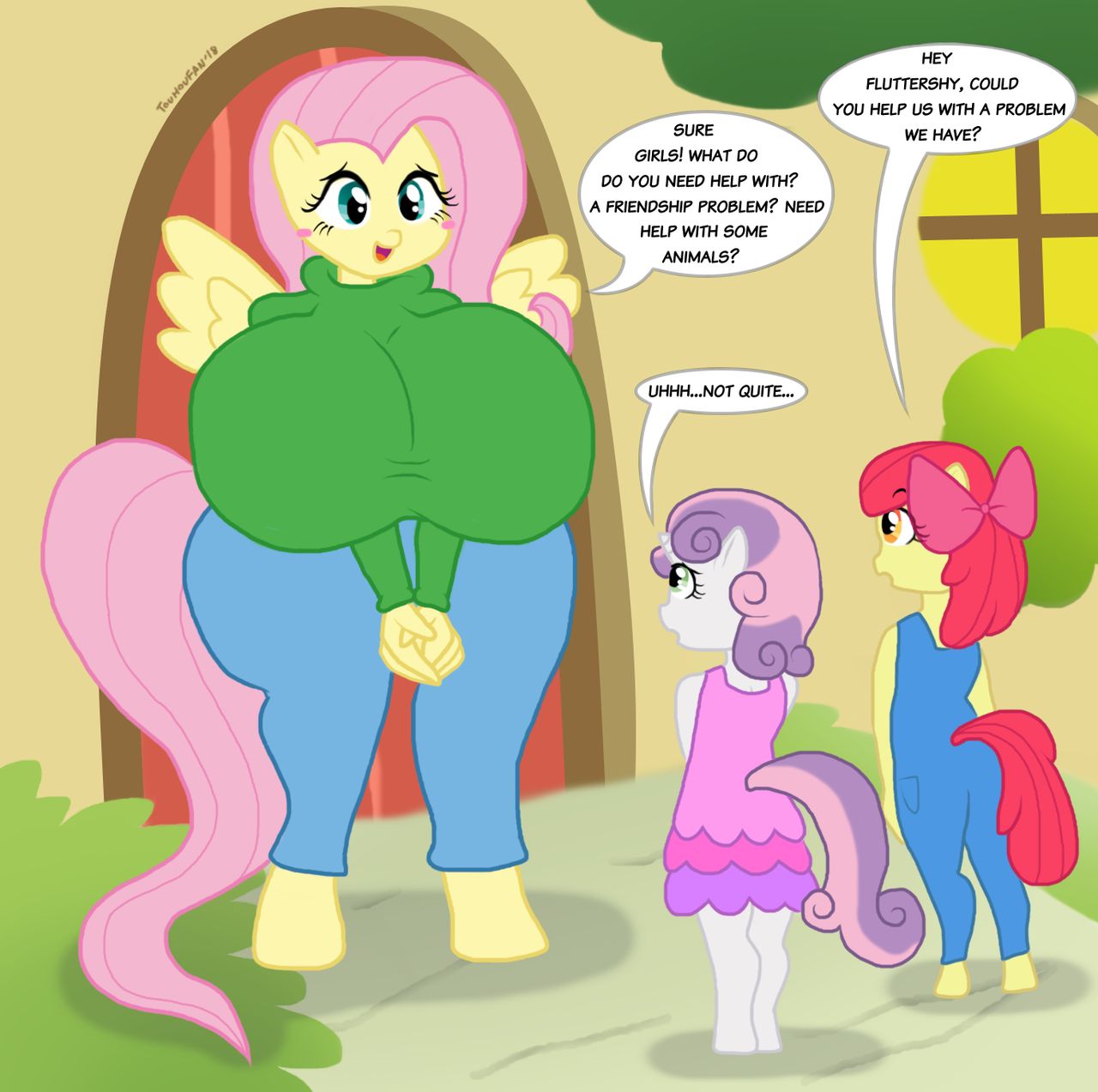 Fluttershy X Cutie Mark Crusaders page 1 full