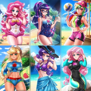 [Racoonkun] EQG Swimsuits cover