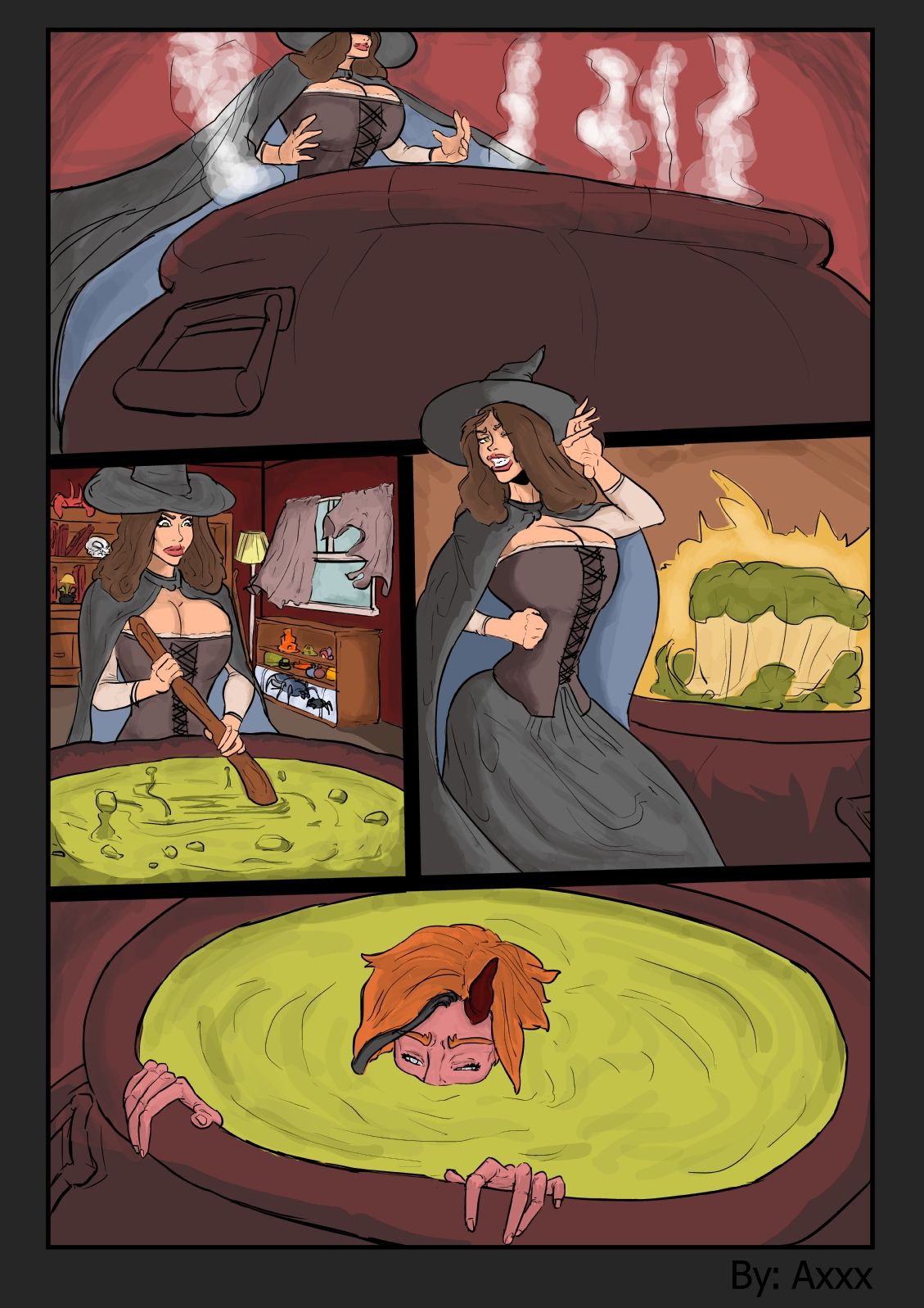 Halloween Witch: Futa Summon Comic page 1 full