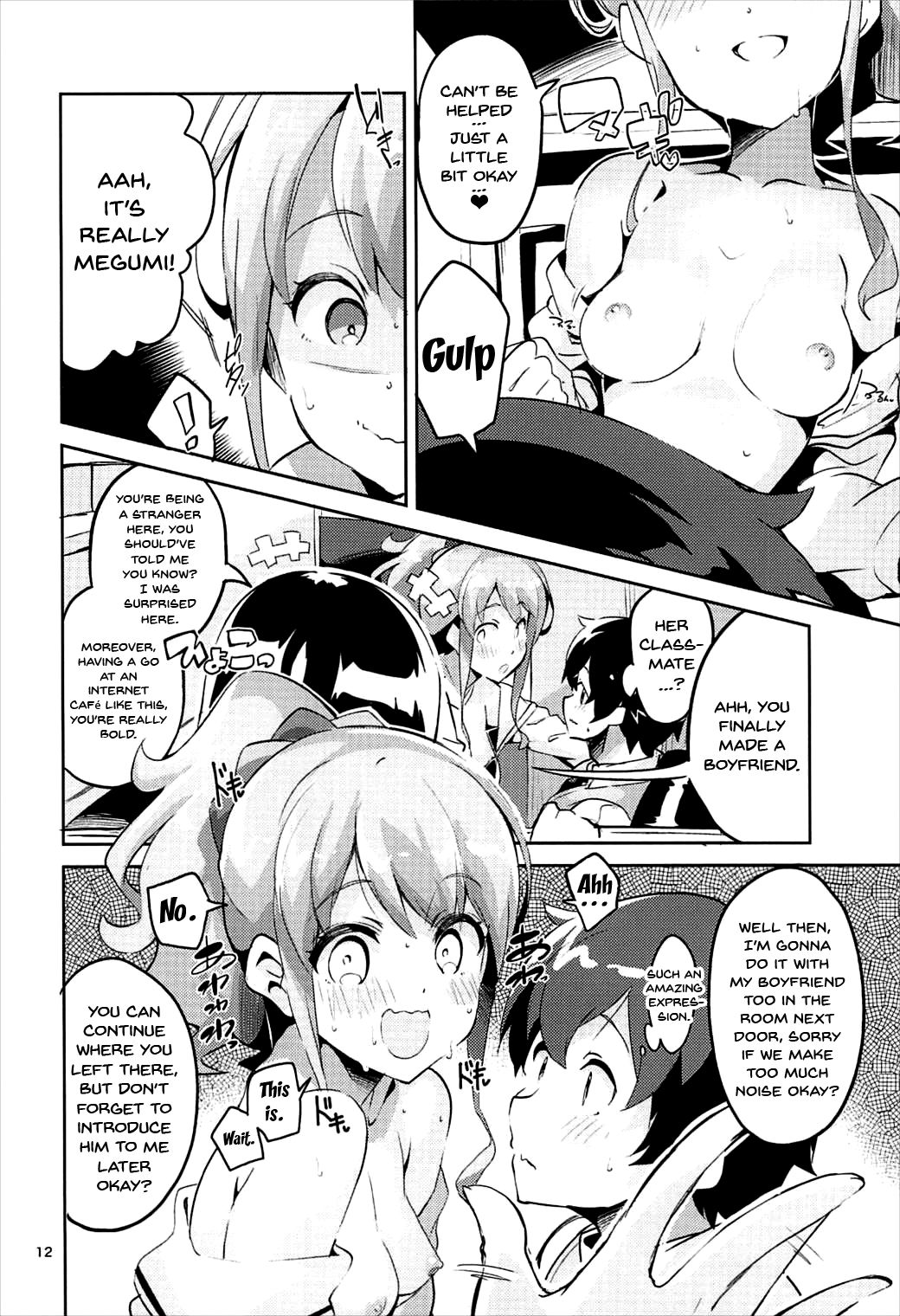 Jinno Megumi to NeCafe no Couple Seat de Ichaicha suru Hon | Making Out With Jinno Megumi On A Couple Seat Of The NeCafe page 11 full