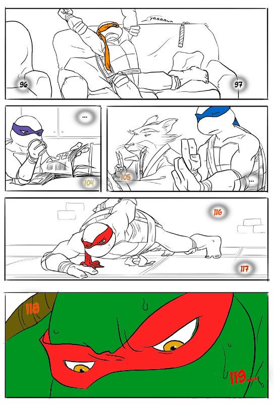 TMNT Black and Blue ch. 2 Colored by: Amateur page 1 full