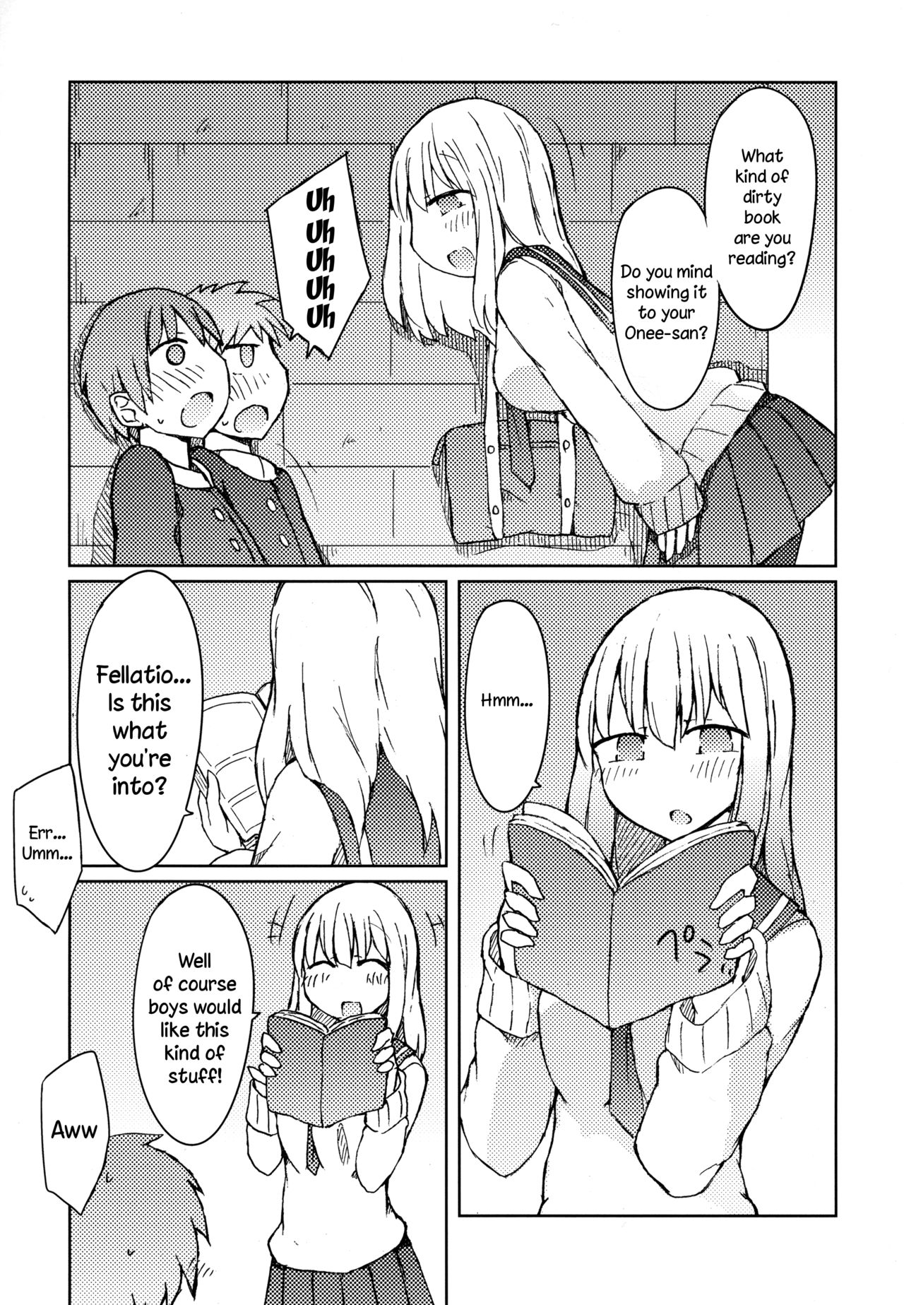 Erohon o Yondetara Kinjo no Onee-san ni Fellatio Sareta Hanashi page 4 full