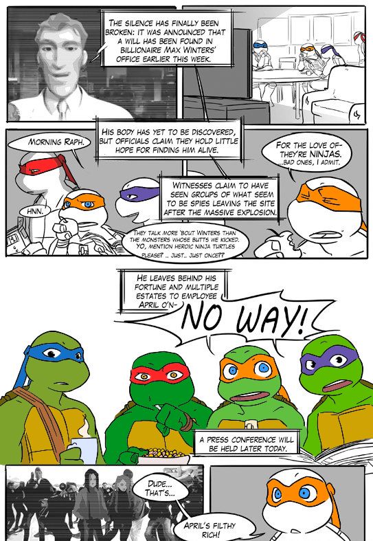 TMNT Black and Blue ch. 3 Colored by: Amateur page 1 full