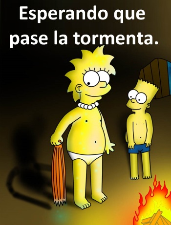Comic xxx de "Los Simpsons" - Esperando que pase la tormenta (Español) cover