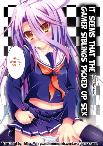 (C86) [Imitation Moon (Narumi Yuu)] Gamer Kyoudai ga Sex wo Oboeta You desu | It Seems that the Gamer Siblings Picked up Sex (No Game No Life) [English] [The Chrysanthemum Translations] cover