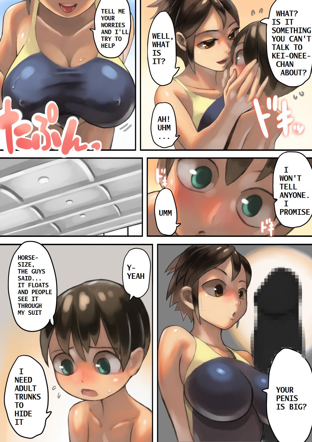 Asoko ga Ookikute Nayandeiru Shota to Itoko no Onee-san | Sisterly Cousin and the Shota Worrying About His Size page 6 full