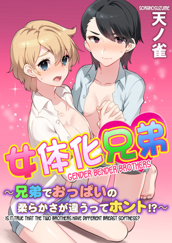 [Sorano Suzume] Nyotaika Kyoudai ~Kyoudai de Oppai no Yawarakasa ga Chigau tte Honto!?~ (Henshin? Irekawari? Watashi no Karada… Dou Nacchatta no?) [English] [desudesu] cover