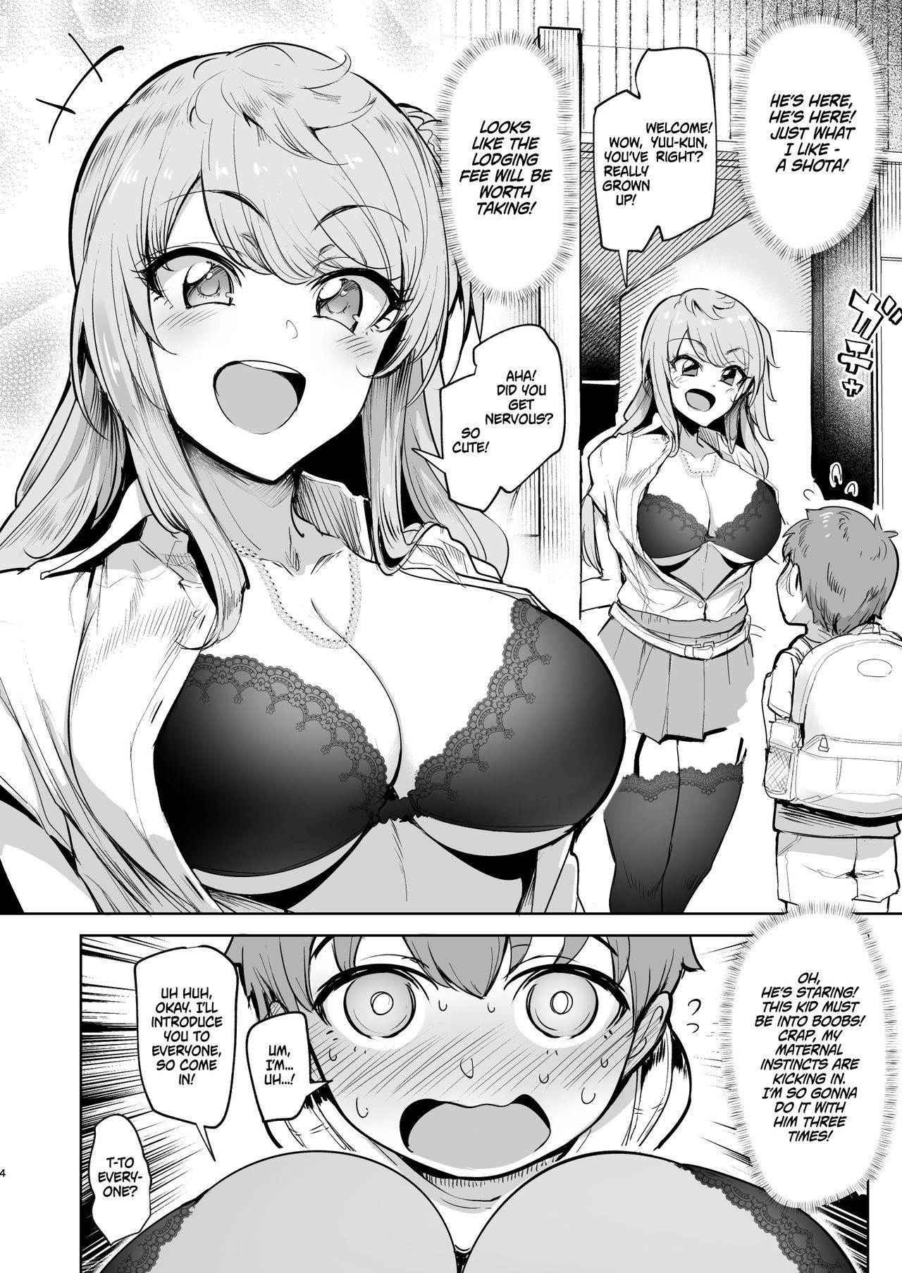 Otomari Shita no wa H na Gal Onee-chan-tachi no Ouchi deshita | The Place I Stayed Over at Belonged to Perverted Gyaru Onee-chans page 3 full