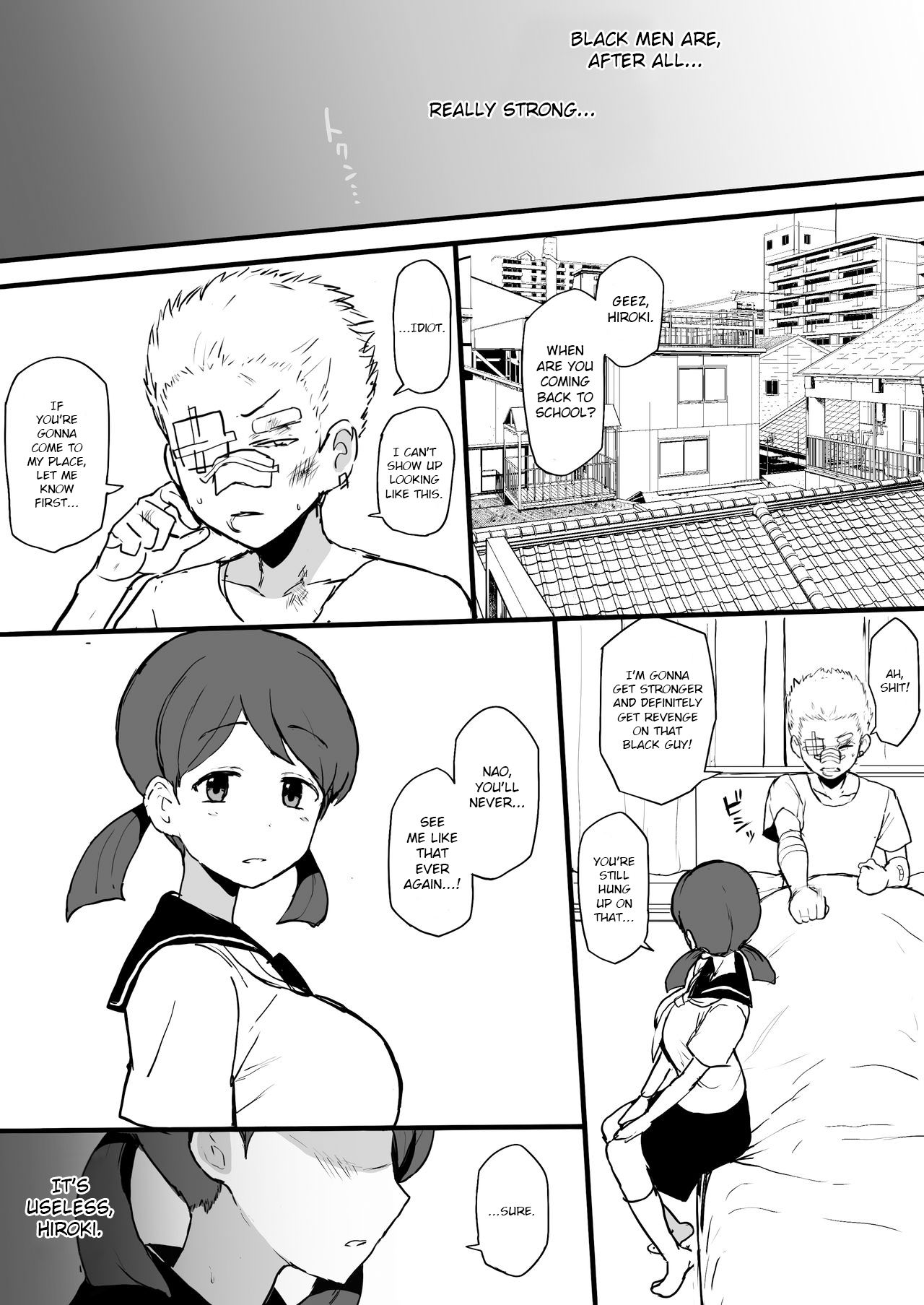 4P Manga Kokujin no Tenkousei ni Osananajimi o NTR ru page 2 full