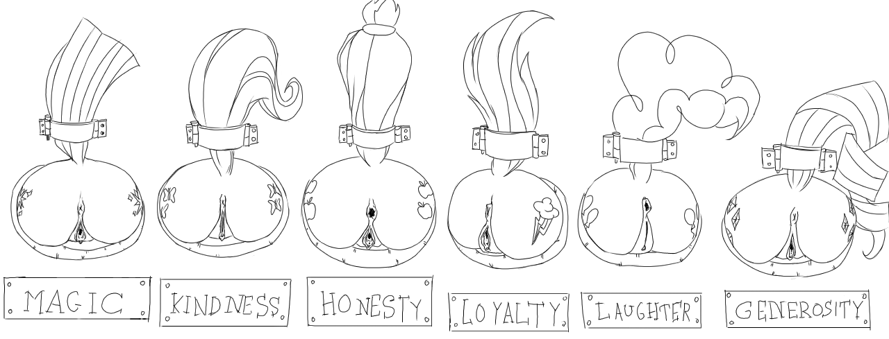 Mane Six Presenting Hindquarters 2 page 11 full