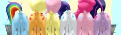 Mane Six Presenting Hindquarters 2