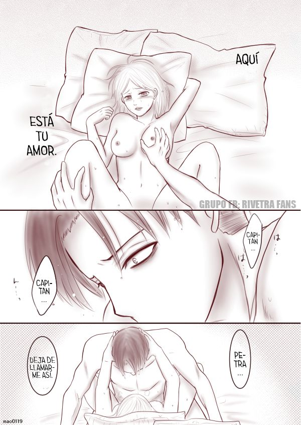 Rivetra Doujinshi Levi x Petra "UNA DECISIÓN SIN REMORDIMIENTOS" page 12 full