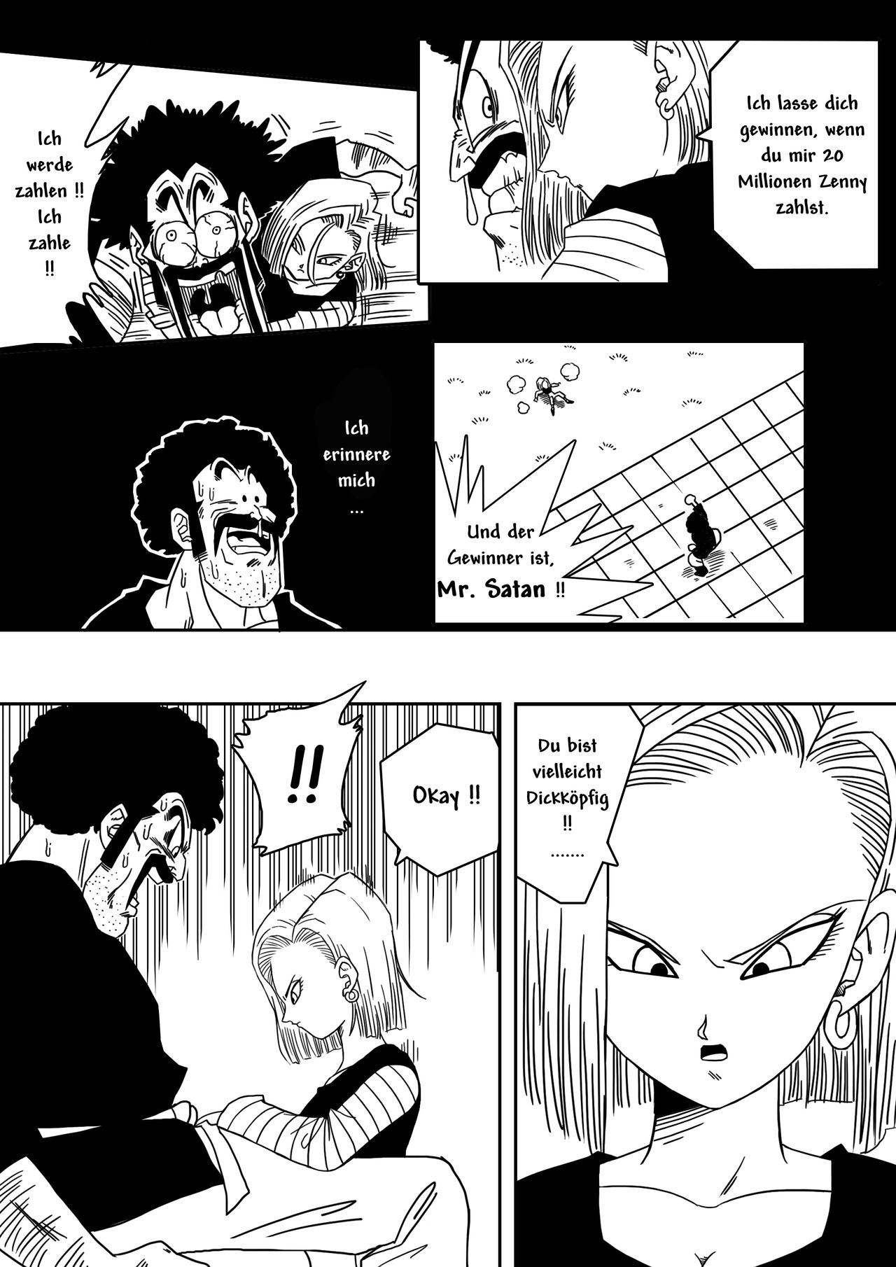 18-gou to Mister Satan!! Seiteki Sentou! | Android N18 and Mr. Satan!! Sexual Intercourse Between Fighters! page 4 full
