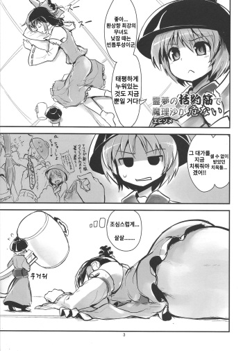 (C86) [106m (Ebizome)] Reimu no Katsuyakukin de Marisa ga Abunai (Omaera ga Ookiku Naare! Touhou Kyojinka Goudoushi) (Touhou Project) [Korean] cover