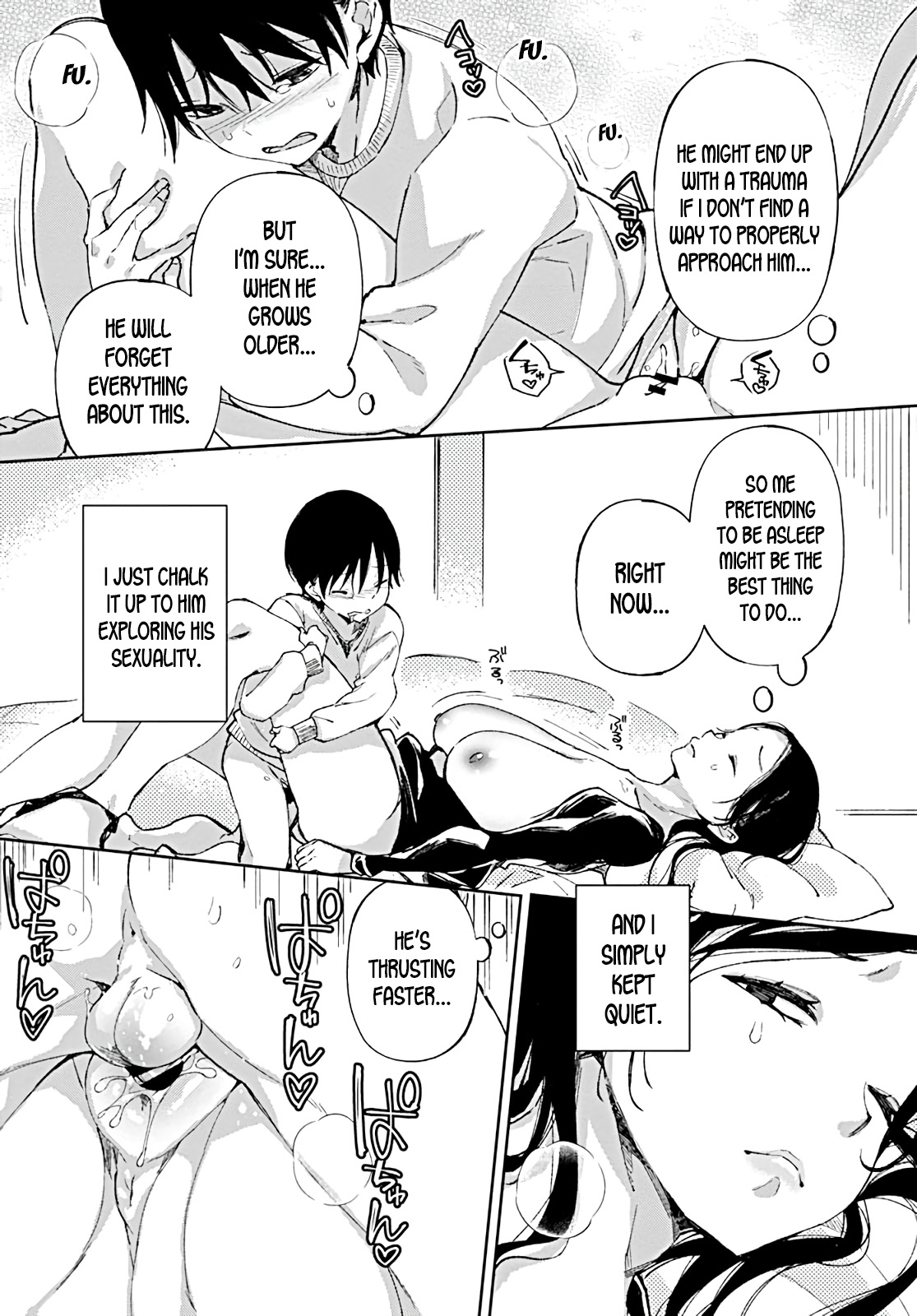 Jitsubo no Kyonyuu o Musaboru Shota wa Aijou to Bonyuu o Sosogareru | Pouring love and breast milk into the shota who craves his mother’s big breasts page 7 full