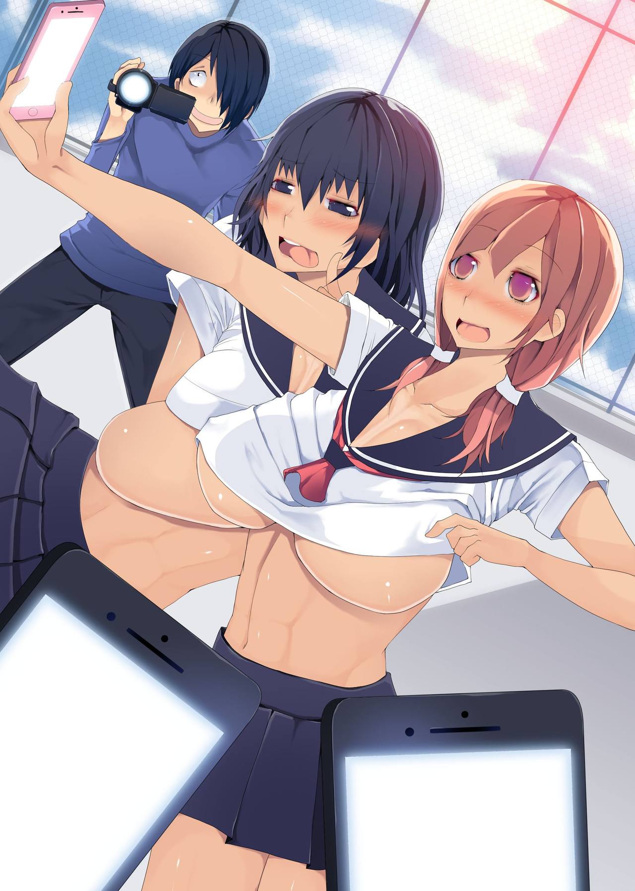 Bitch Oyako no Rankou Nama Haishin ~Watashi-tach de Ippai Shikotte ne~ page 2 full