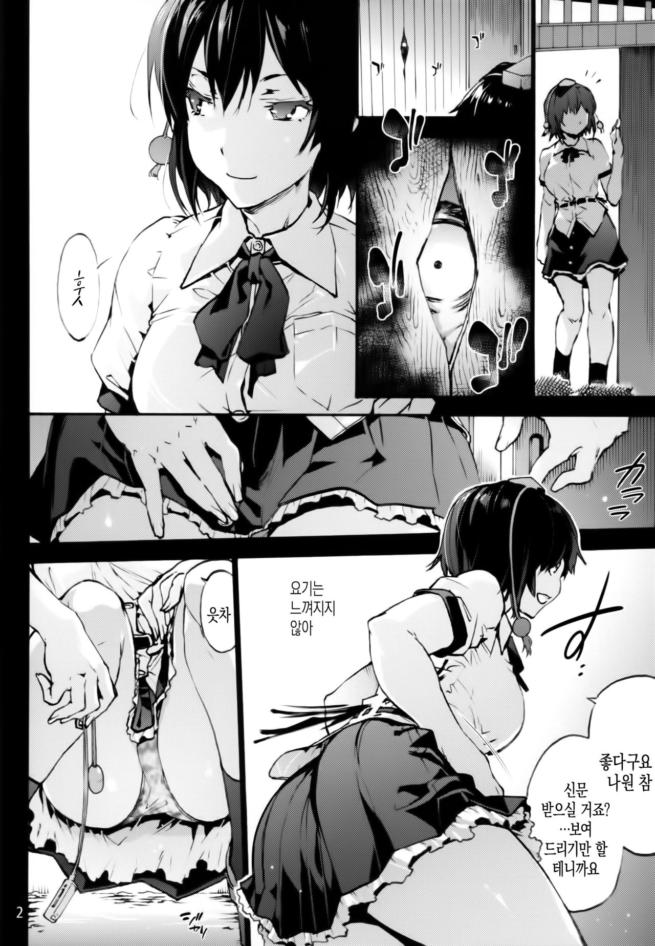 Nagai Mono ni Xkaretai Shameimaru-san | 긴 물건에 X히고 싶은 샤메이마루 씨 page 3 full
