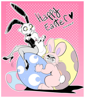 The Easter Bunnies (fouroclocksart) cover