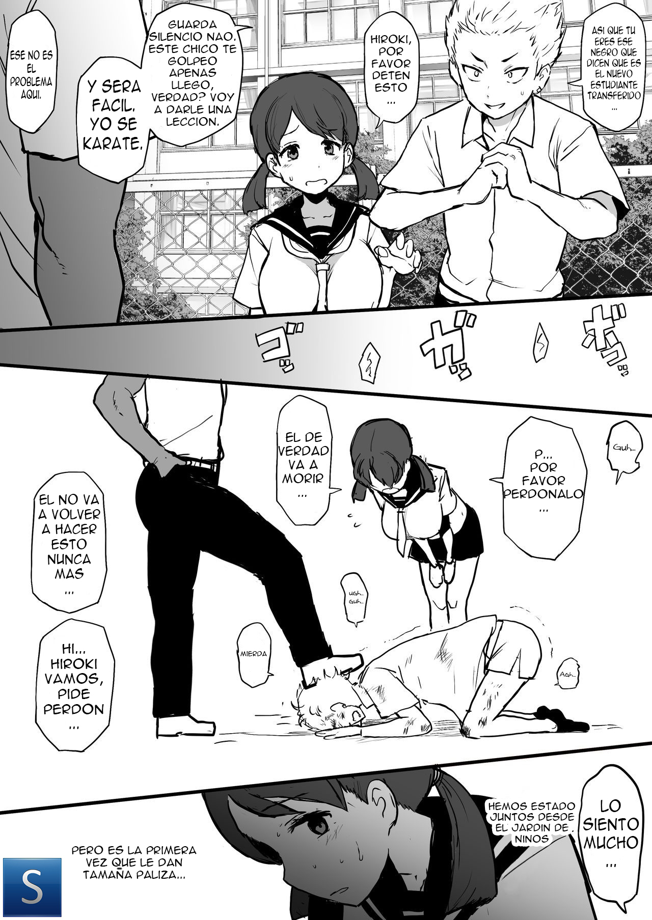 4P Manga Kokujin no Tenkousei ni Osananajimi o NTR ru page 1 full