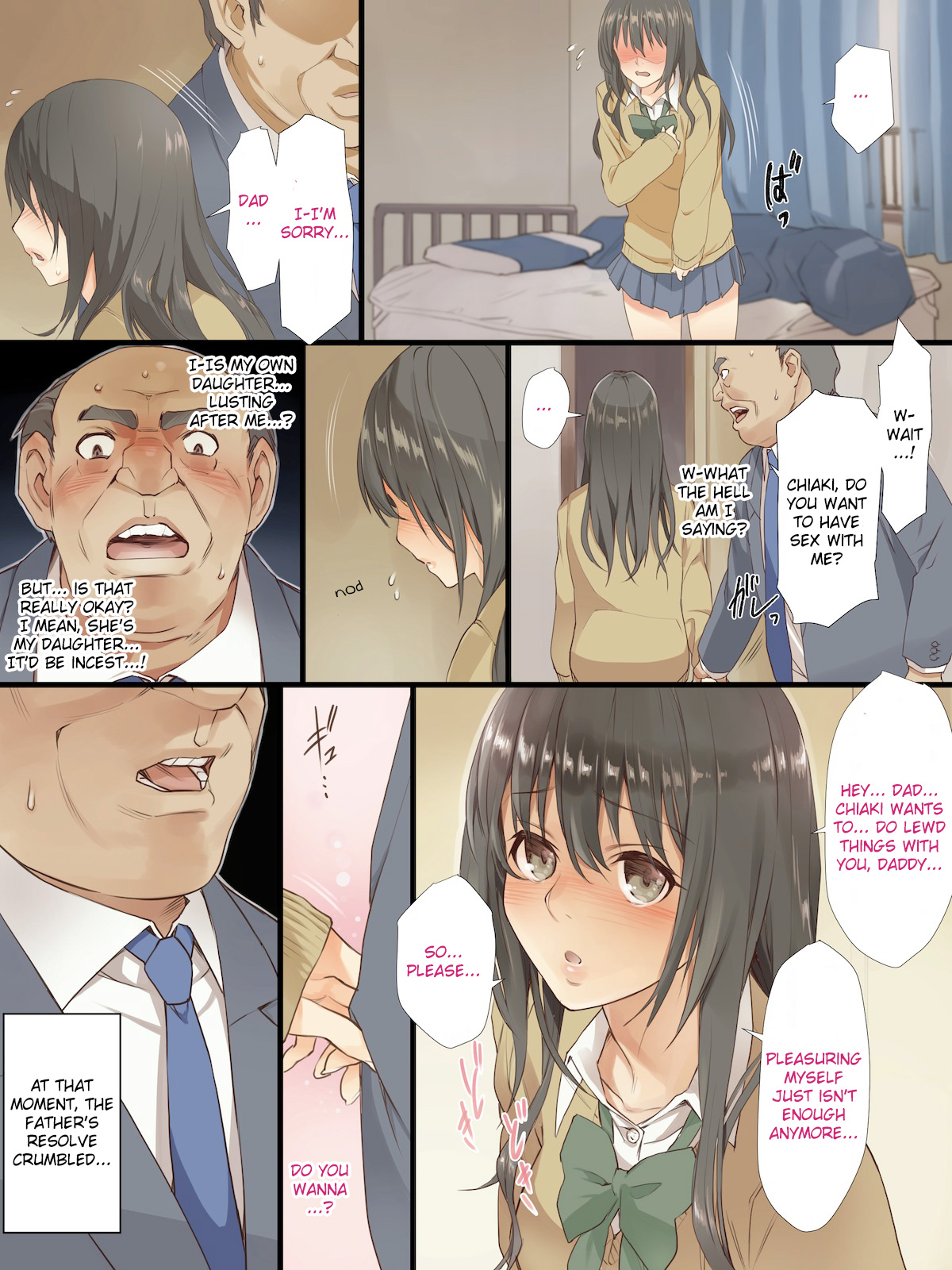 Musume to Chichi ga Nakadashi Hatsu Ecchi | First Creampie Sex Between Father and Daughter page 4 full