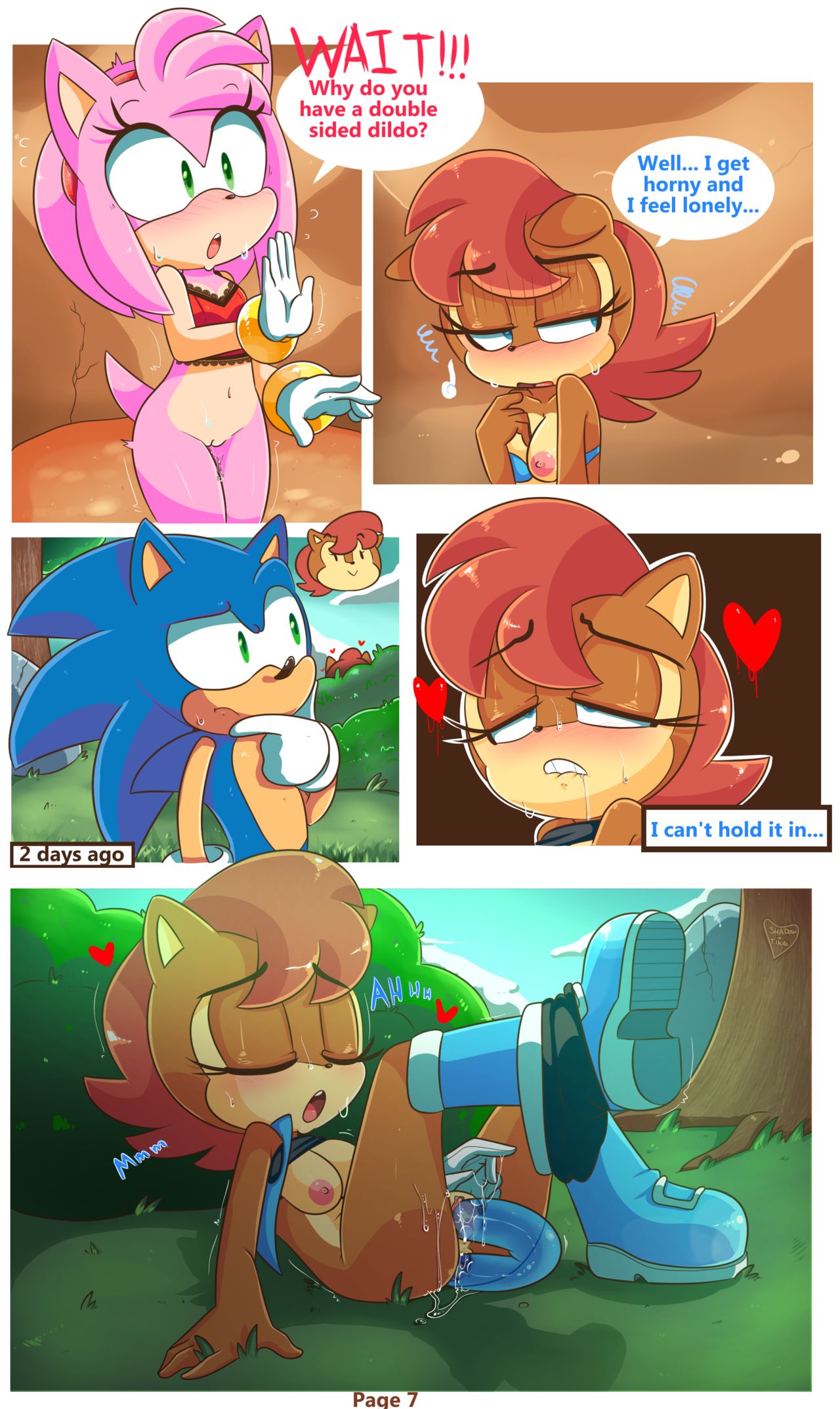 Sally & Amy in The Forbidden Fruit page 8 full