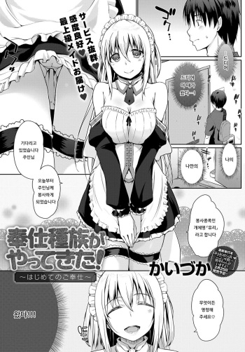 [Kaiduka] Houshi Shuzoku ga Yattekita! ~Hajimete no Gohoushi~ (COMIC Anthurium 2019-03) [Korean] [Digital] cover