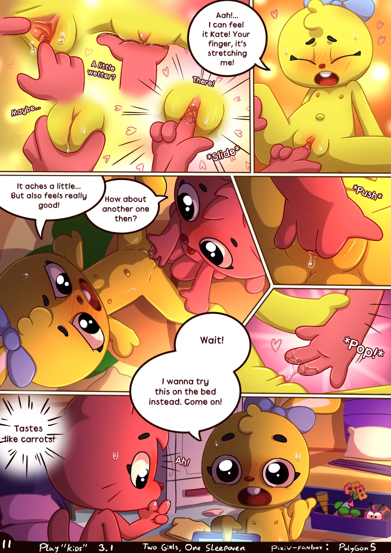 Play"kids" comic, Two girls One sleepover page 12 full