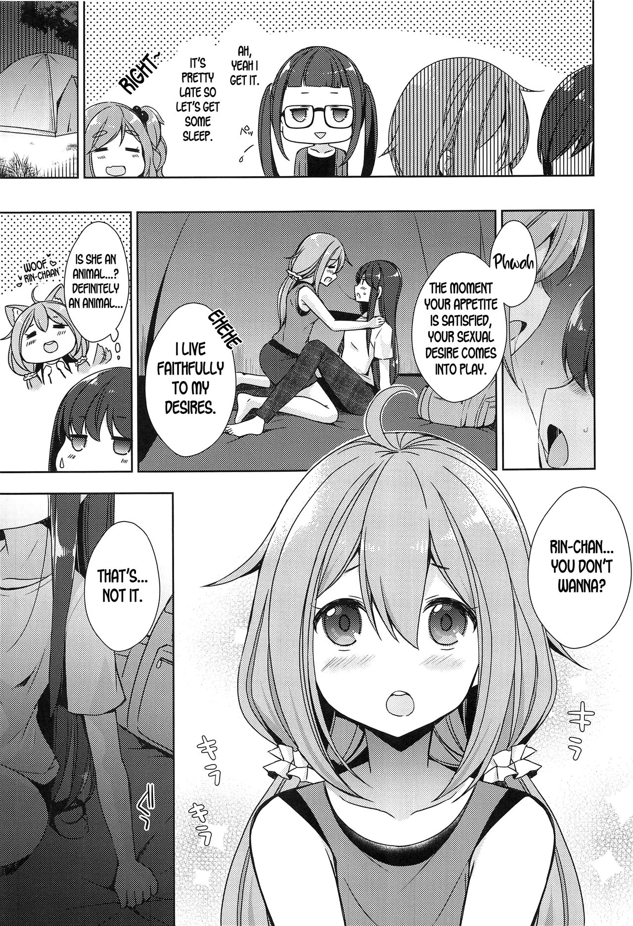 Rin to Nadeshiko ~Camp no Yoru wa Hen~ | Rin and Nadeshiko ~Night of the Camp Chapter~ page 7 full