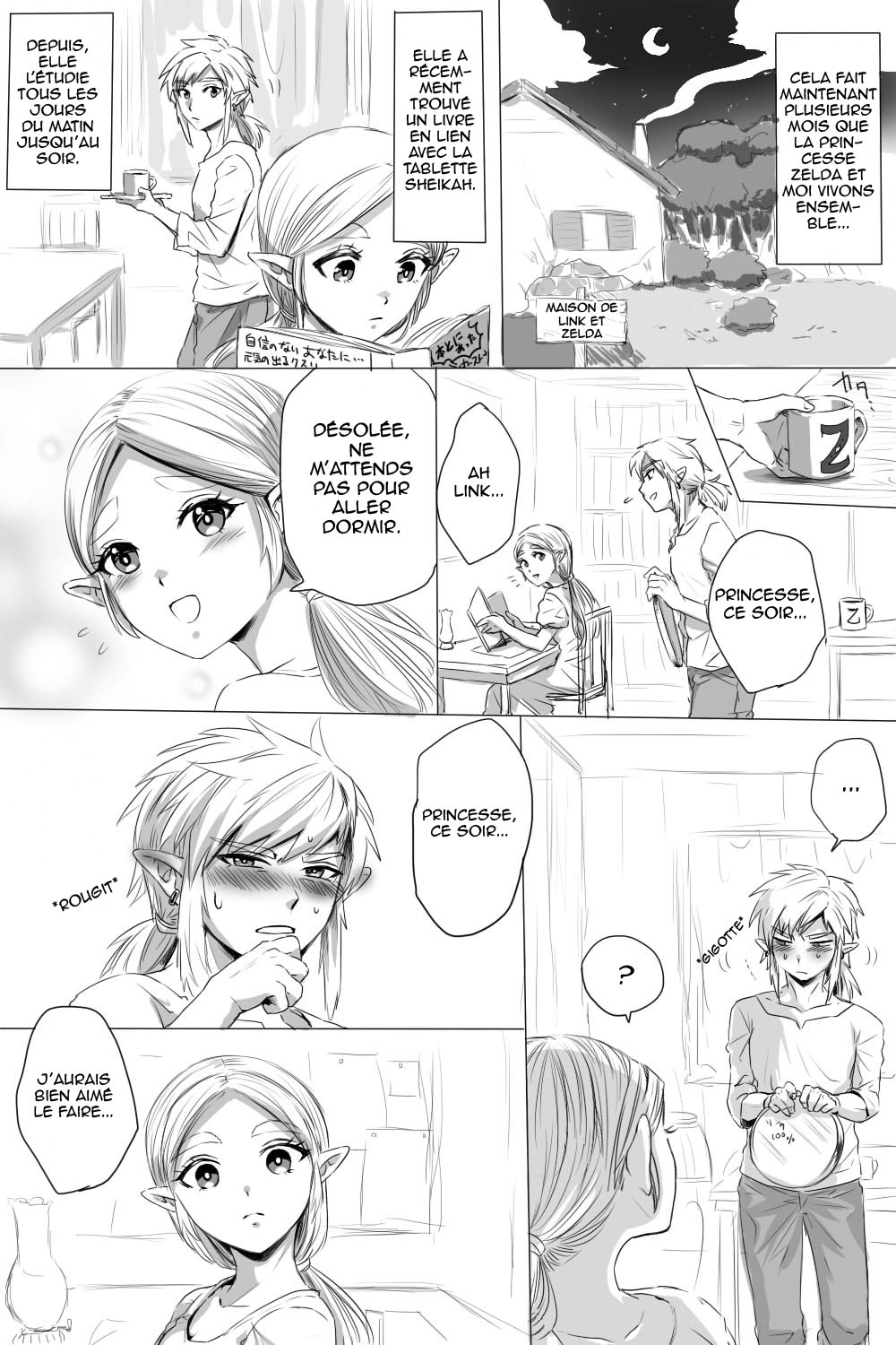 BreaWi no LinZel ga Hitasura Ichaicha Shite Sukebe na Koto Suru Manga | Un manga BotW où Link et Zelda flirt et font des choses obscènes page 1 full